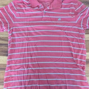 Banana Republic Pink Striped Polo Shirt